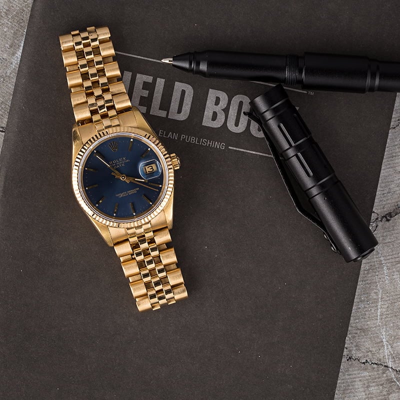 Rolex Date 15238 Blue Index Dial