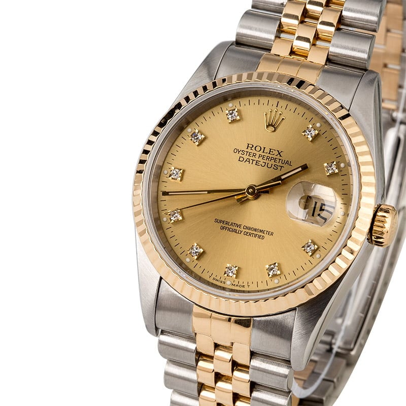 Rolex DateJust Diamond Dial 16233 Pre-Owned