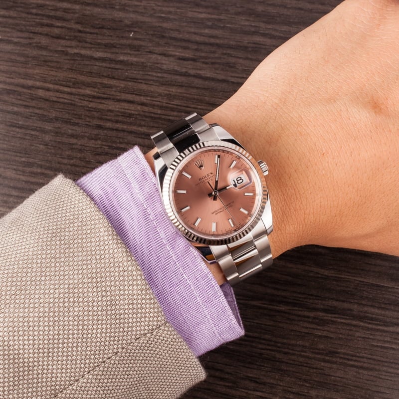 Pre Owned Rolex Date 115234 Pink Index Dial