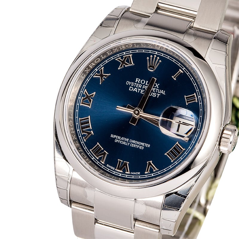 Unworn Rolex Datejust 116200 Blue Roman Dial