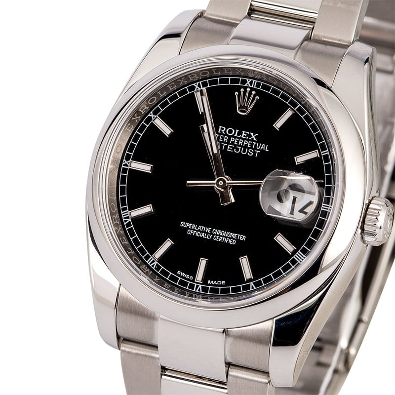 Rolex Datejust 116200 Black Dial Steel Oyster