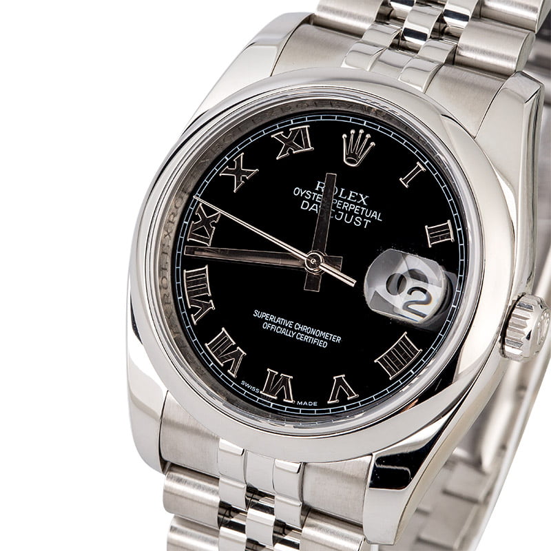 Rolex Datejust 116200 Black Dial Steel Jubilee