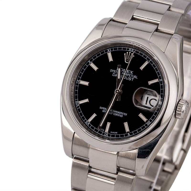 Used Rolex Datejust 116200 Black Luminous Dial