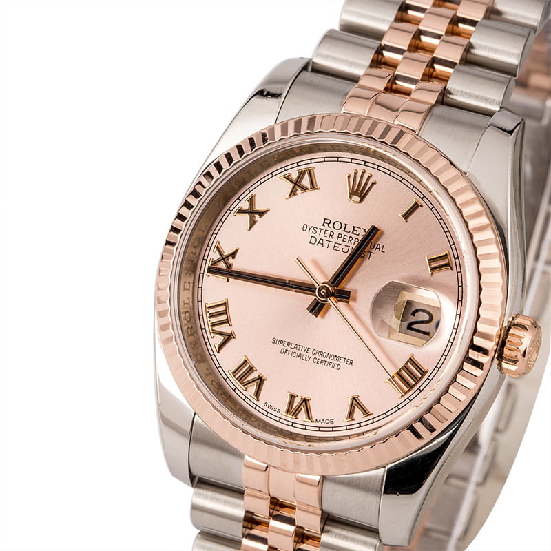 Pre Owned Rolex Datejust 116231 Rose Roman Dial