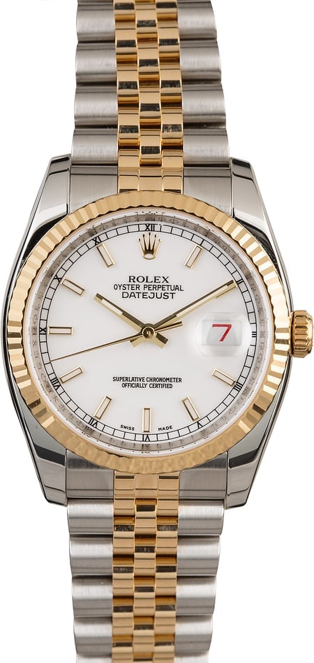 Rolex Datejust 116233 White Dial Two Tone Jubilee