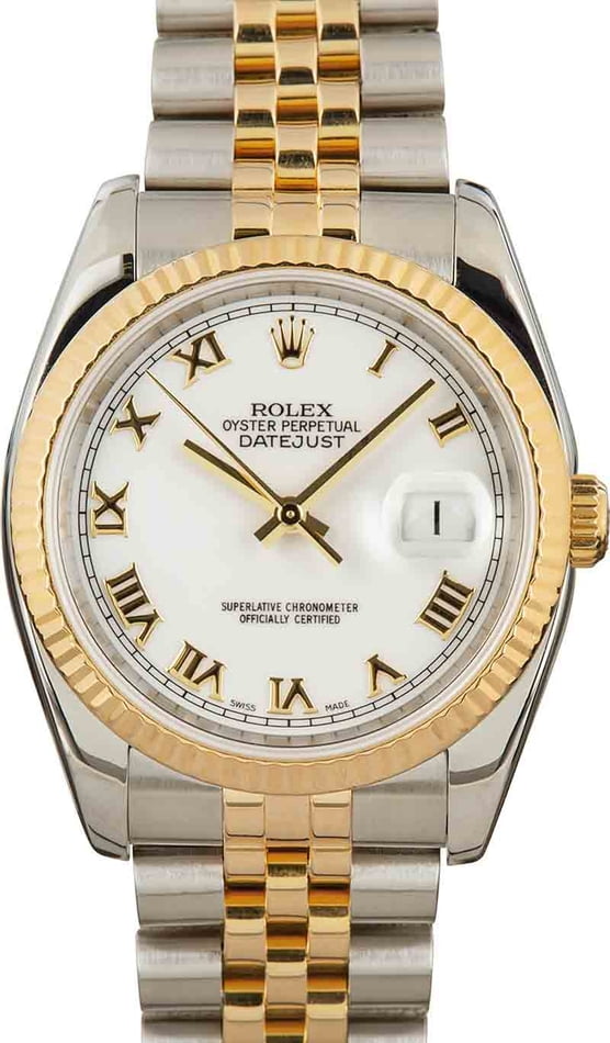 Rolex Two Tone Datejust Jubilee Silver Dial 116233