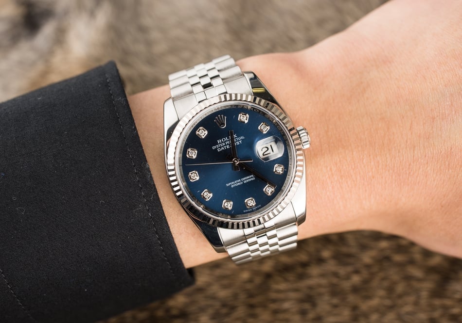 Rolex Datejust 116234 Blue Diamond Dial Steel Jubilee