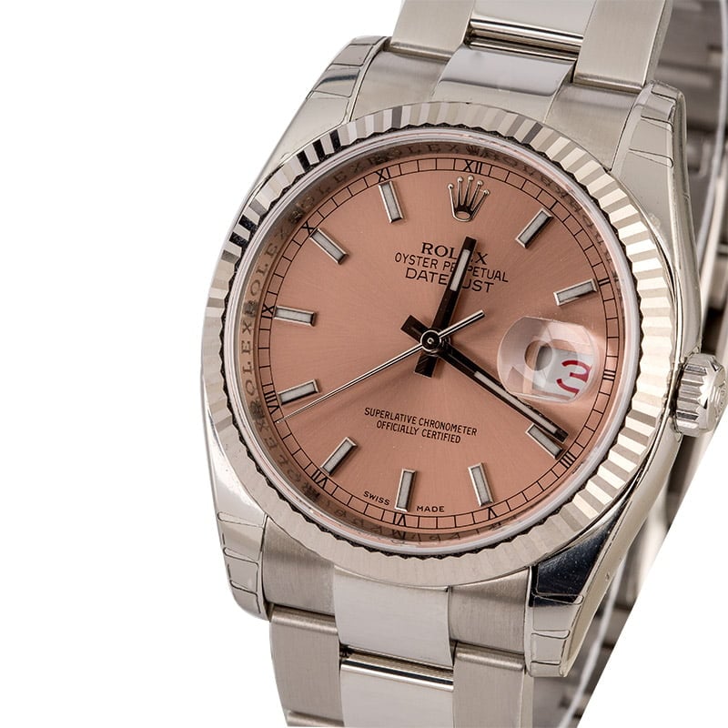 Rolex Datejust 116234 Pink Index Dial