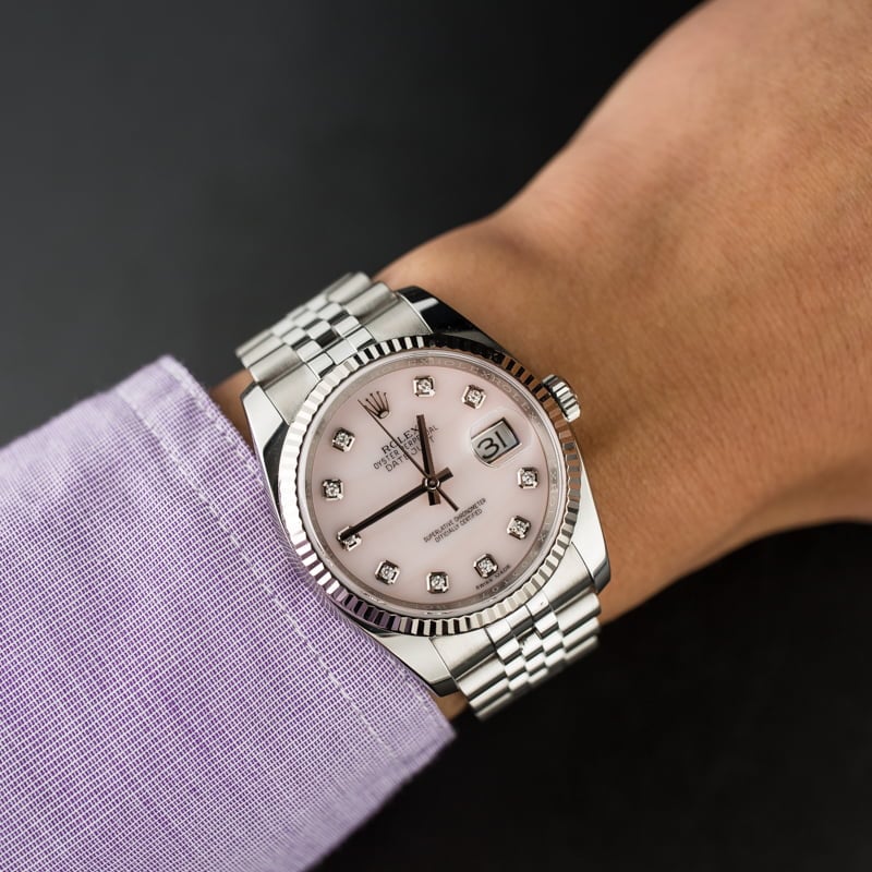 Rolex Datejust 116234 Rose Quartz Diamond Dial