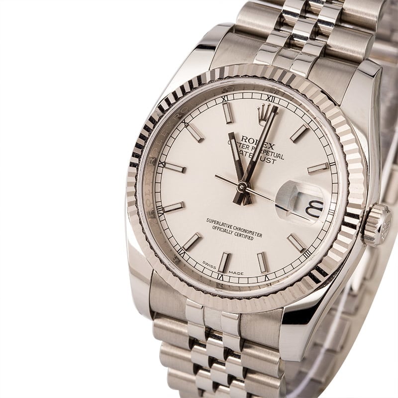 PreOwned Rolex Datejust 116234 Silver Dial Steel Jubilee