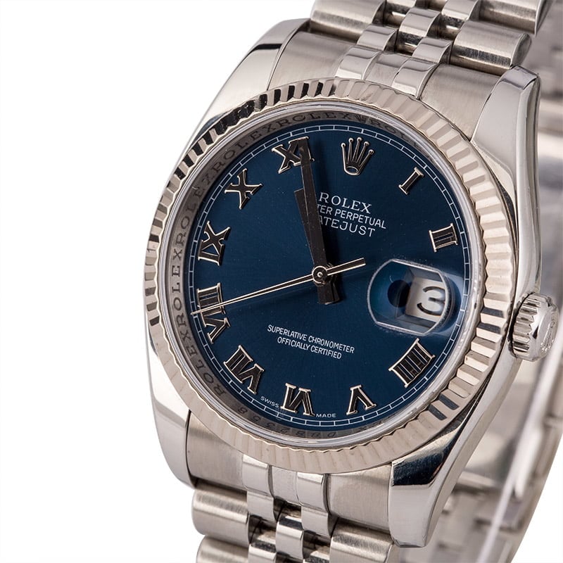 Used Rolex Datejust 116234 Blue Dial Steel Jubilee