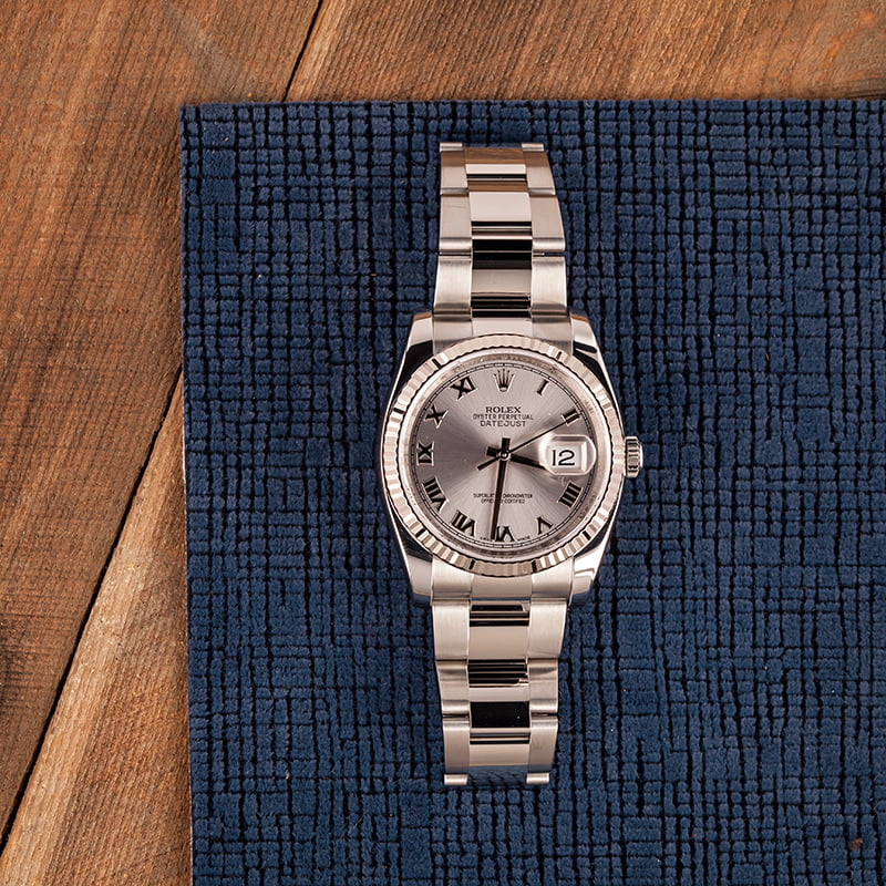 Pre Owned Rolex Datejust 116234 Roman Rhodium Dial