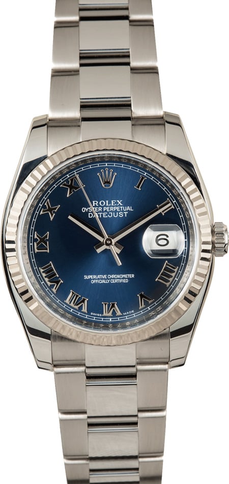 datejust blue roman dial