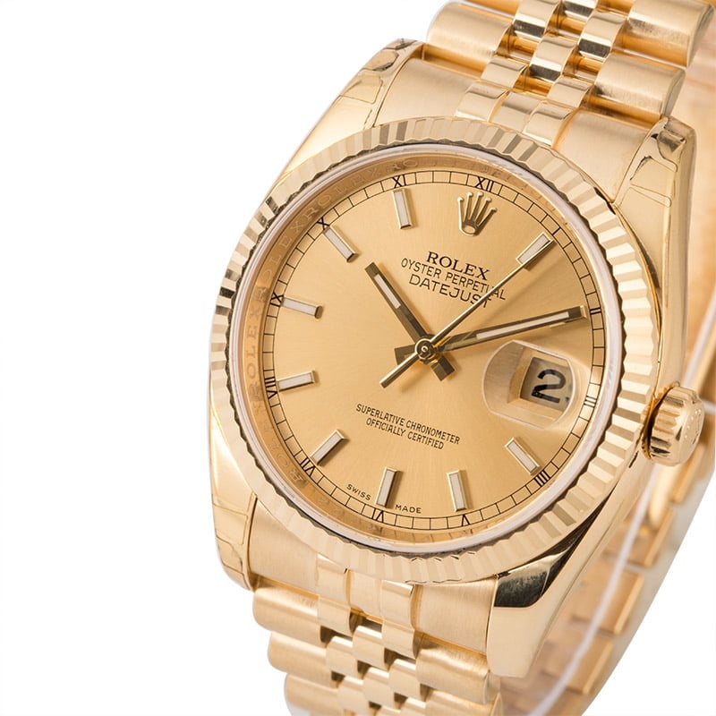 Rolex Datejust 116238 Yellow Gold Jubilee w/ Stickers