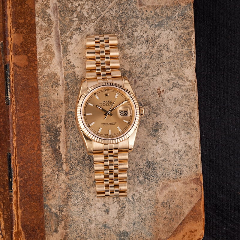 Rolex Datejust 116238 Yellow Gold Jubilee w/ Stickers