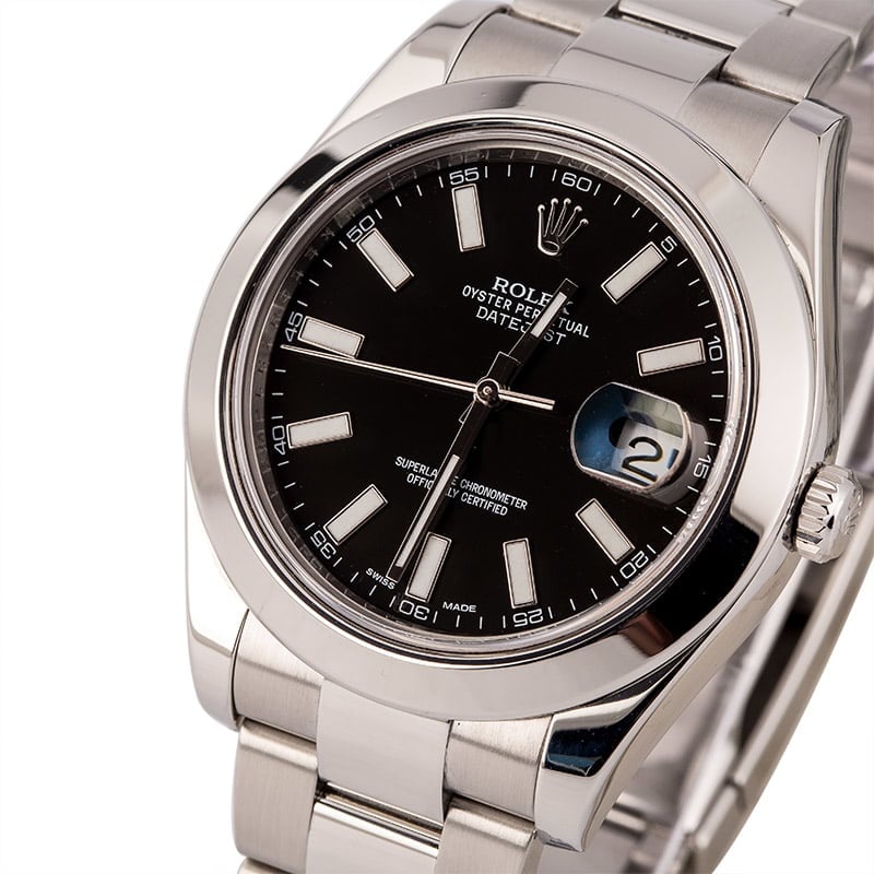 Used Rolex Datejust 116300 Black Luminous Index Dial