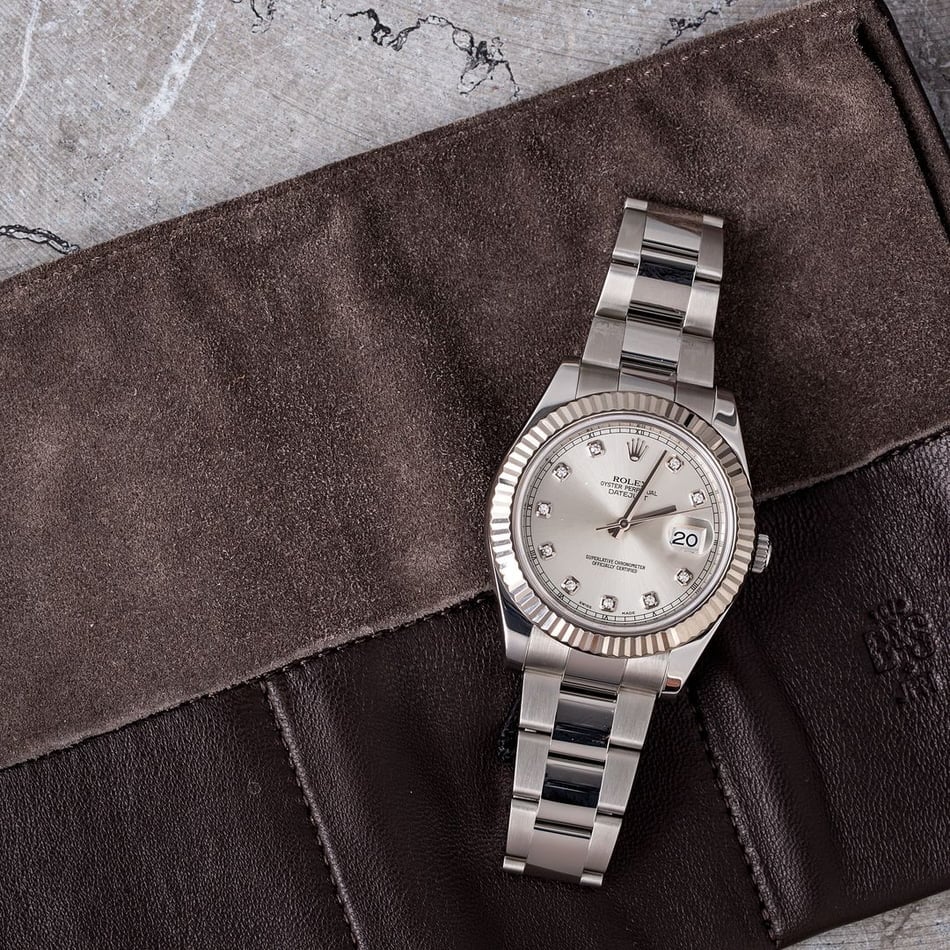 Rolex Datejust 116334 Silver Diamond Dial