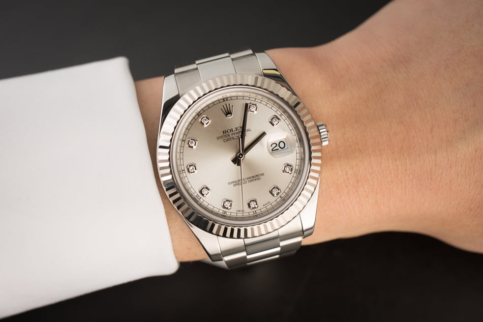 Rolex Datejust 116334 Silver Diamond Dial