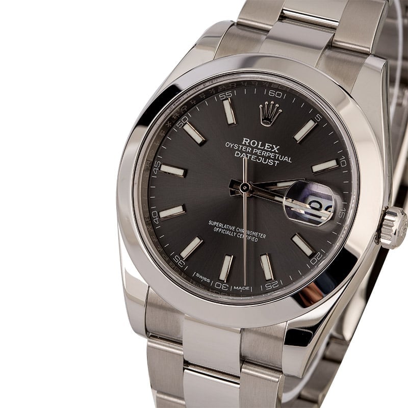 Rolex Datejust 126300 Rhodium Index Dial