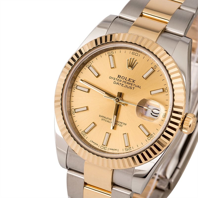 Rolex Datejust 41 Ref 126333 Two Tone with Champagne Dial