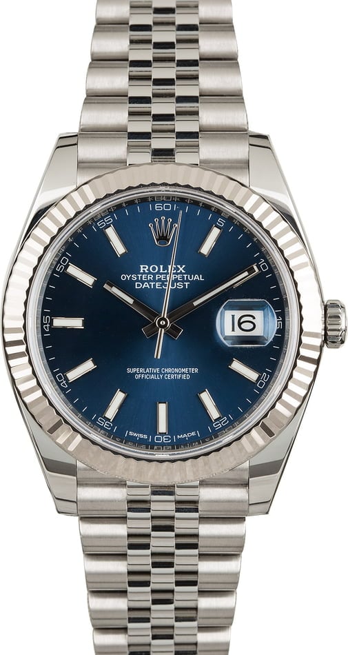 Rolex Datejust 41 Ref 126334 Steel Jubilee Blue Dial