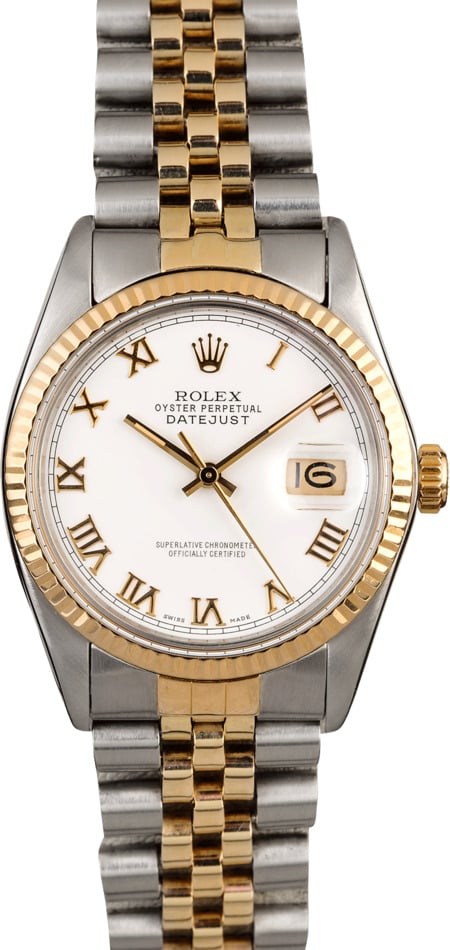 rolex datejust white roman