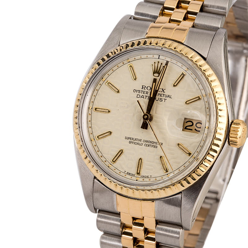 Certified Rolex Datejust 16013 Ivory Jubilee Dial