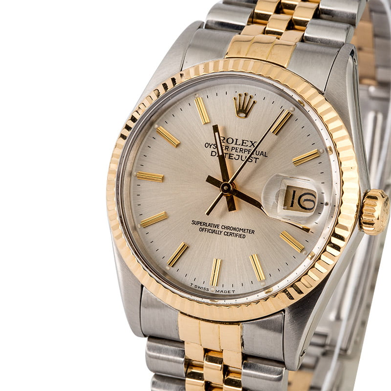 Rolex Datejust 16013 Silver Dial Two Tone Jubilee