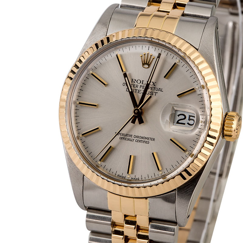 Certified Rolex Datejust 16013 Silver Dial