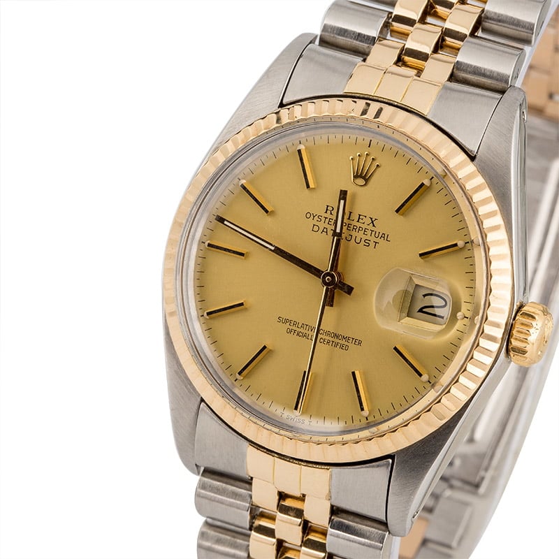 Pre Owned Rolex Datejust 16013 Champagne Index Dial