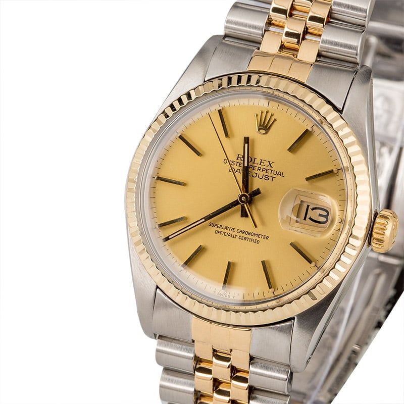 PreOwned Rolex Two Tone Datejust 16013 Champagne Dial