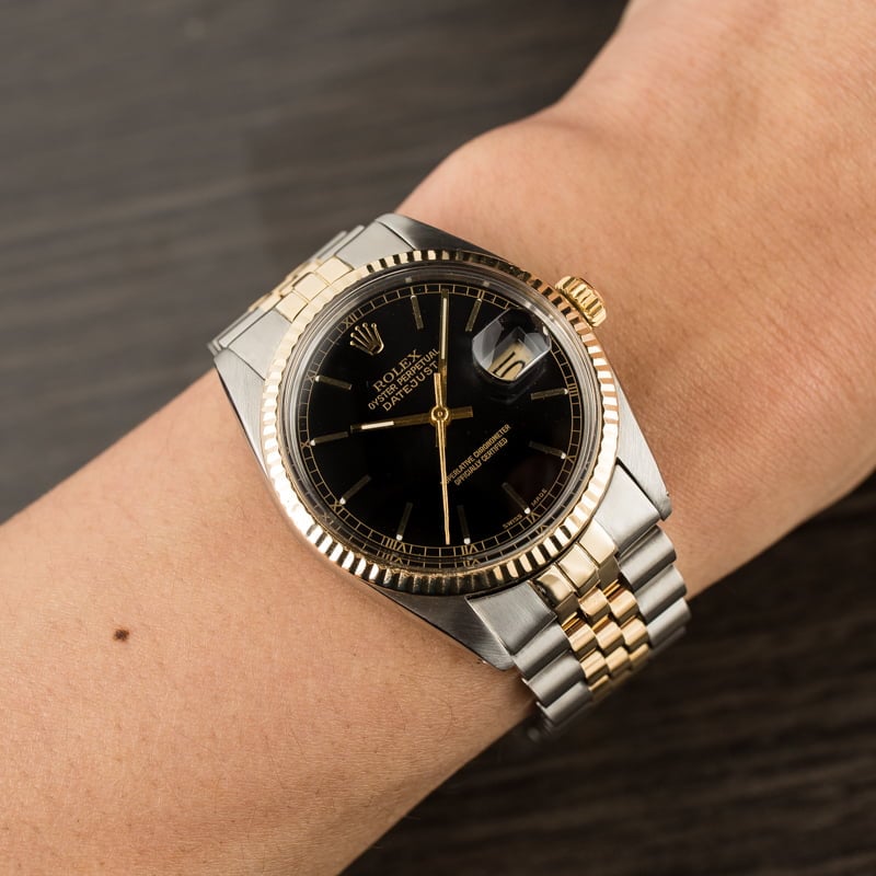 Used Rolex Datejust 16013 Black Index Dial