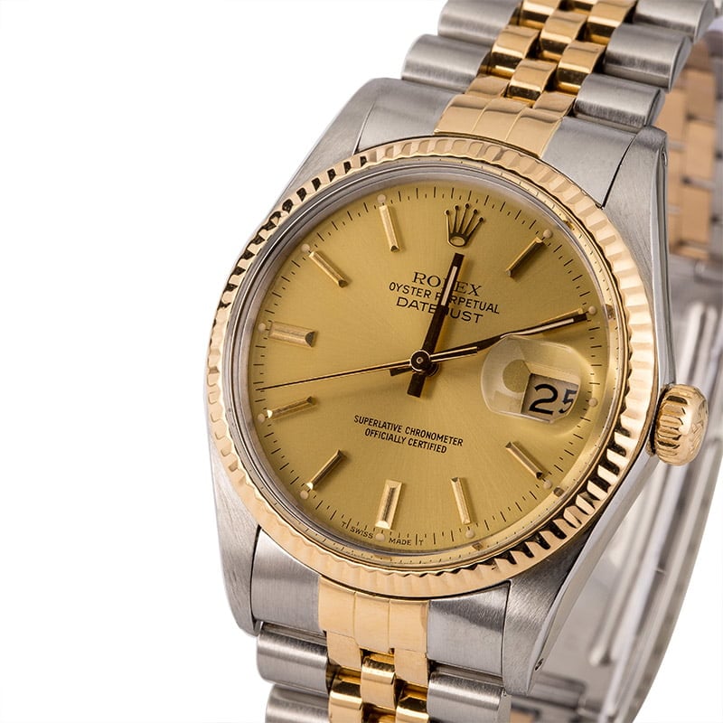 Used Rolex Two-Tone Datejust 16013 Champagne Watch