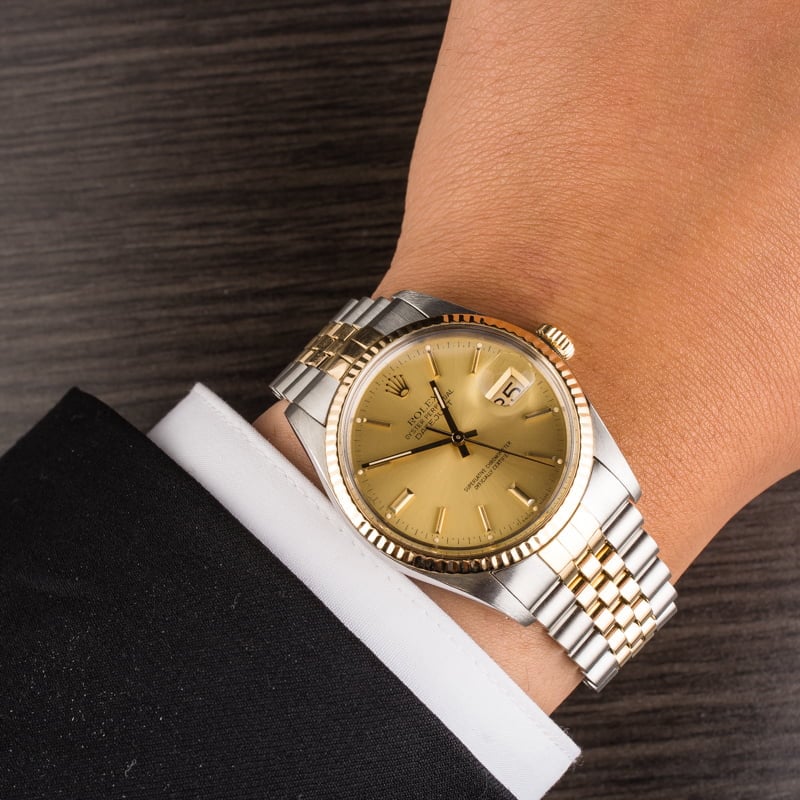 Used Rolex Two-Tone Datejust 16013 Champagne Watch