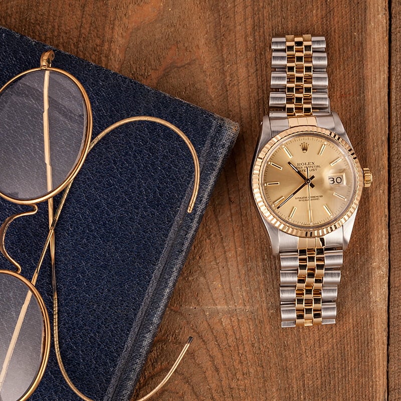 Used Rolex Two-Tone Datejust 16013 Fluted Bezel