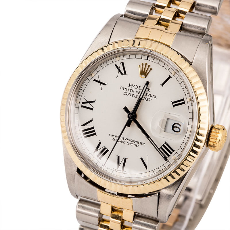 Pre Owned Rolex Datejust 16013 White Roman