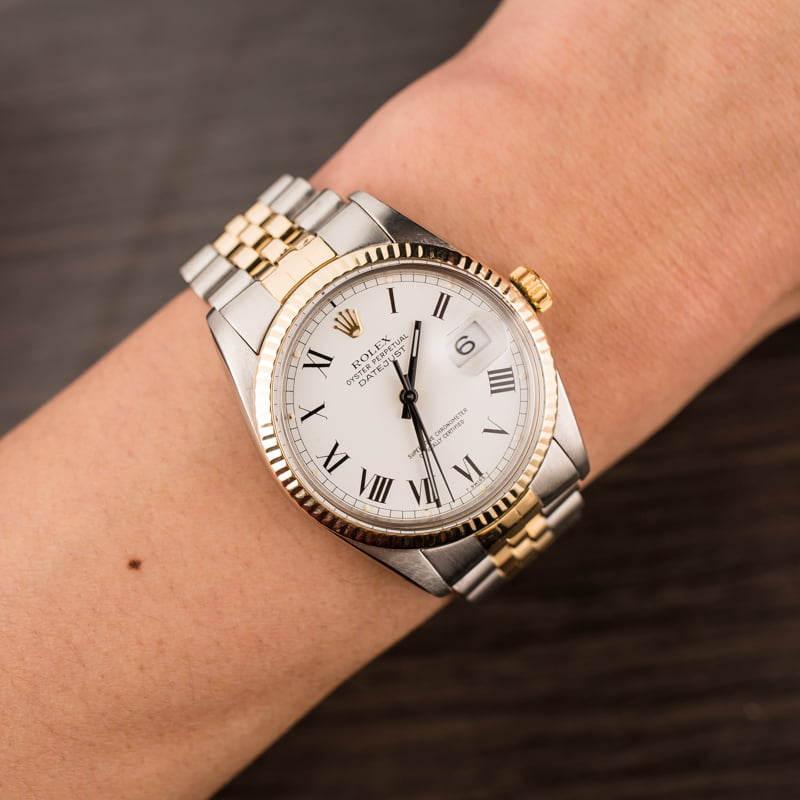 Pre Owned Rolex Datejust 16013 White Roman