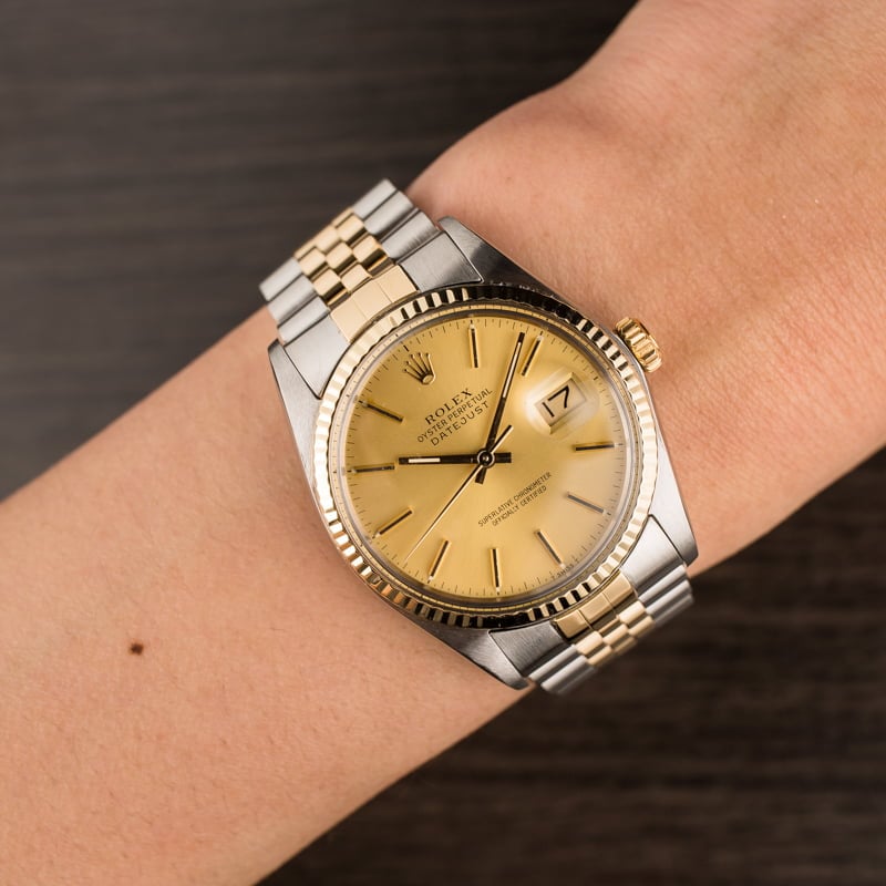 Used Rolex Datejust 16013 Two Tone Champagne Dial