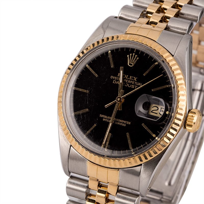 Pre Owned Rolex Datejust 16013 Black Index Dial T