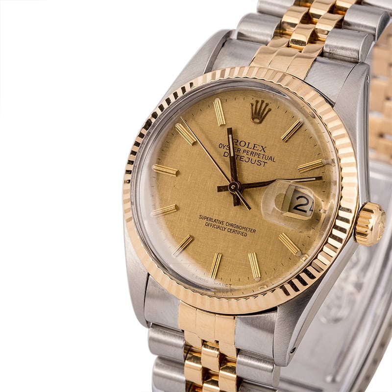 Used Rolex Datejust 16013 Champagne Linen Dial T