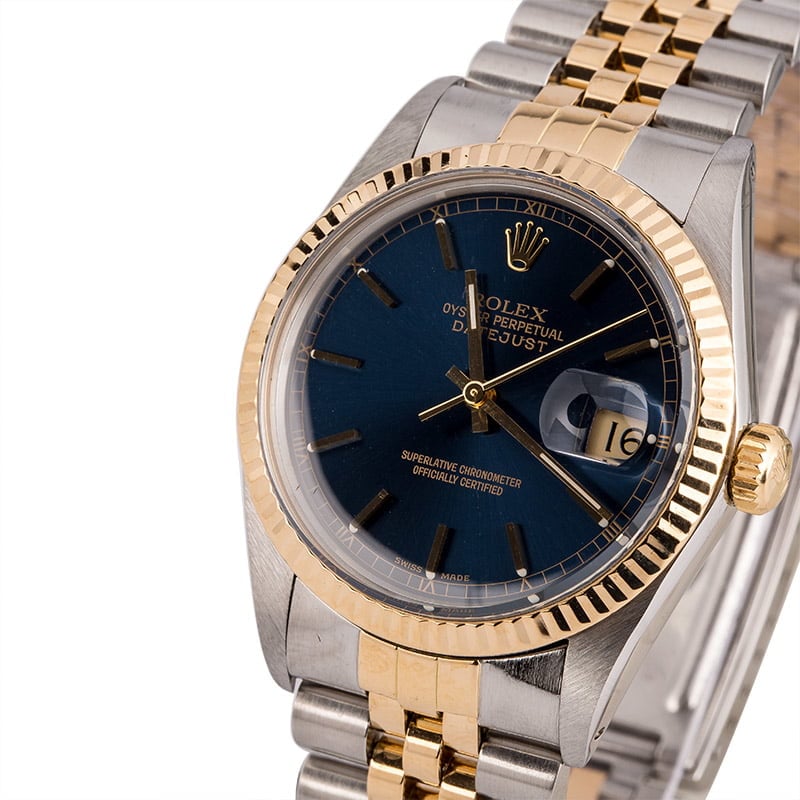 Pre-Owned Rolex 36mm Datejust 16013 Blue Dial