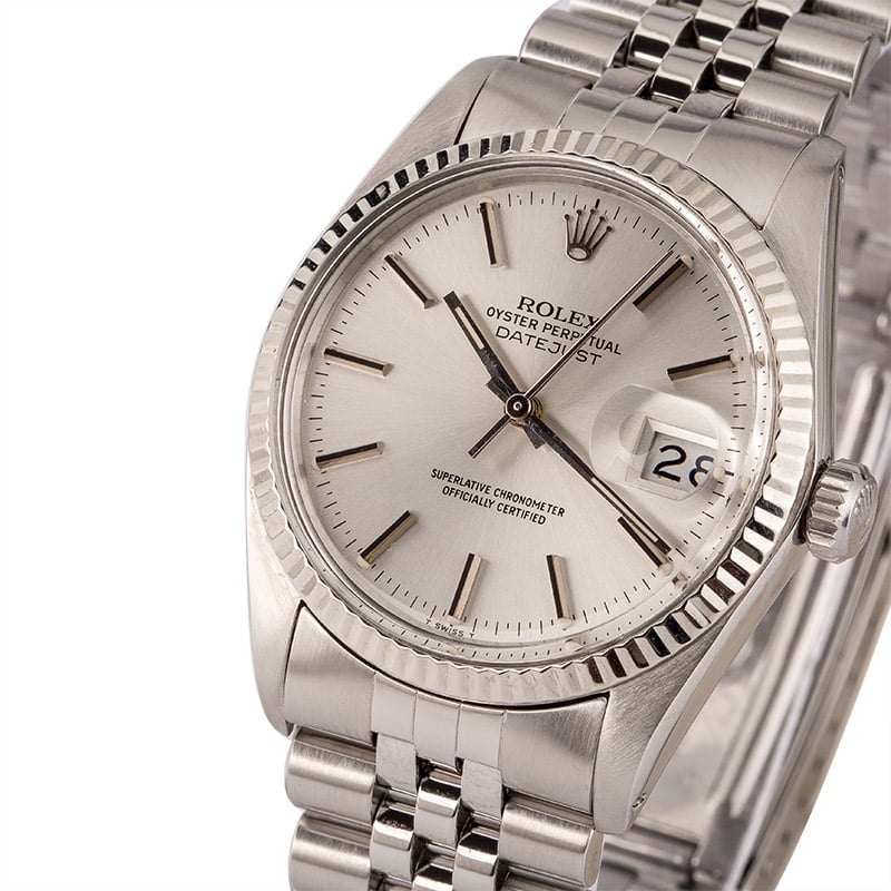 Pre Owned Rolex Steel Datejust 16014 Silver Index Dial