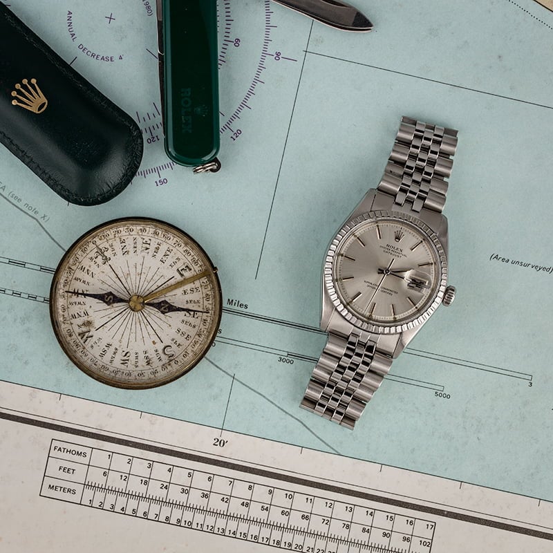 Vintage Rolex Datejust 1603 Silver 'Pie Pan' Dial