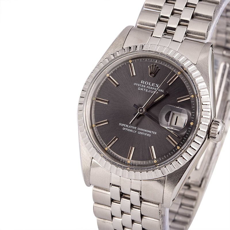 Rolex Steel Datejust 1603 Slate 'Pie Pan' Dial