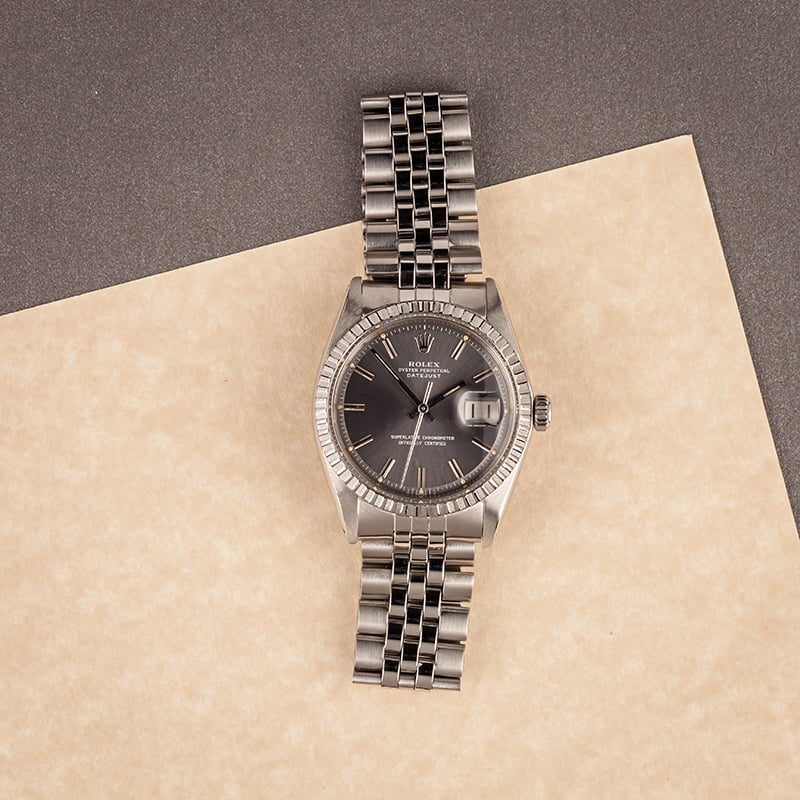 Rolex Steel Datejust 1603 Slate 'Pie Pan' Dial