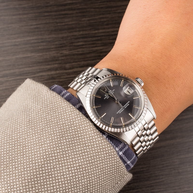 Rolex Steel Datejust 1603 Slate 'Pie Pan' Dial