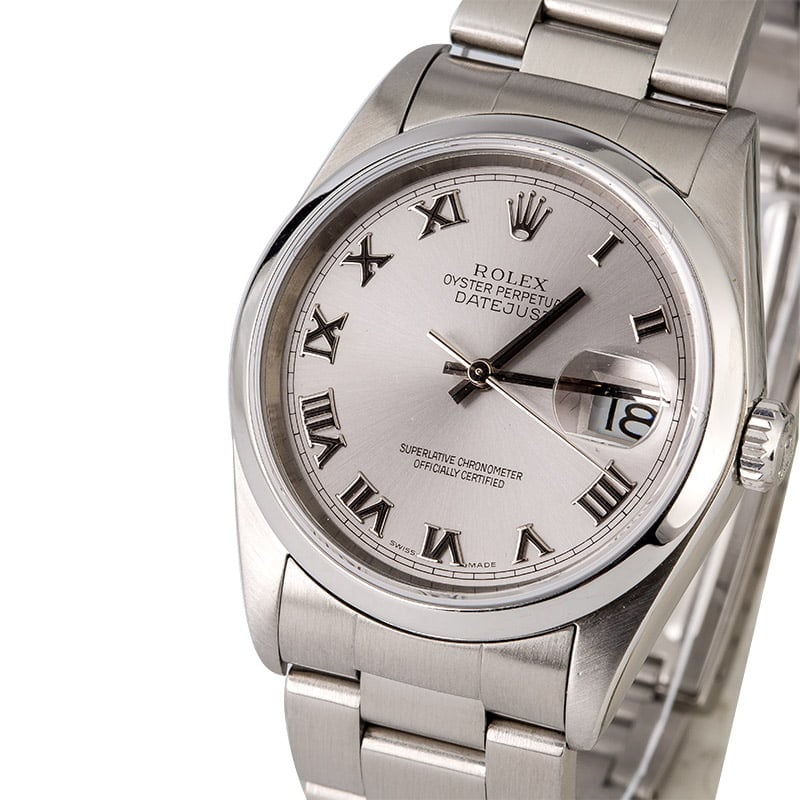 Rolex Datejust 16200 Rhodium Roman