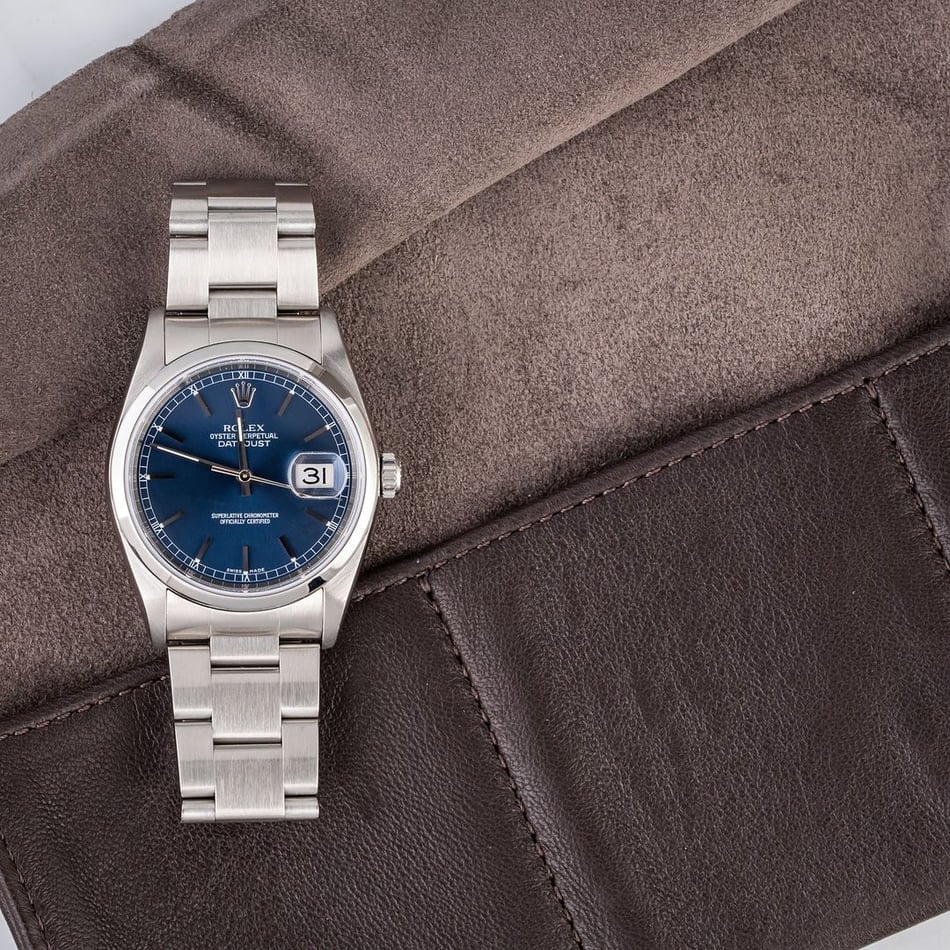 Rolex Datejust 16200 Blue Index Dial