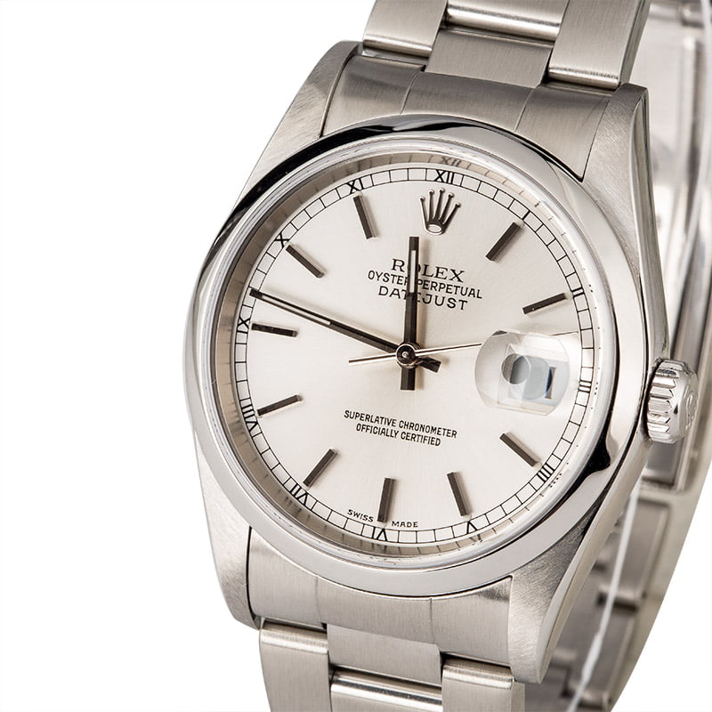 Rolex Datejust 16200 Silver Dial Steel Oyster