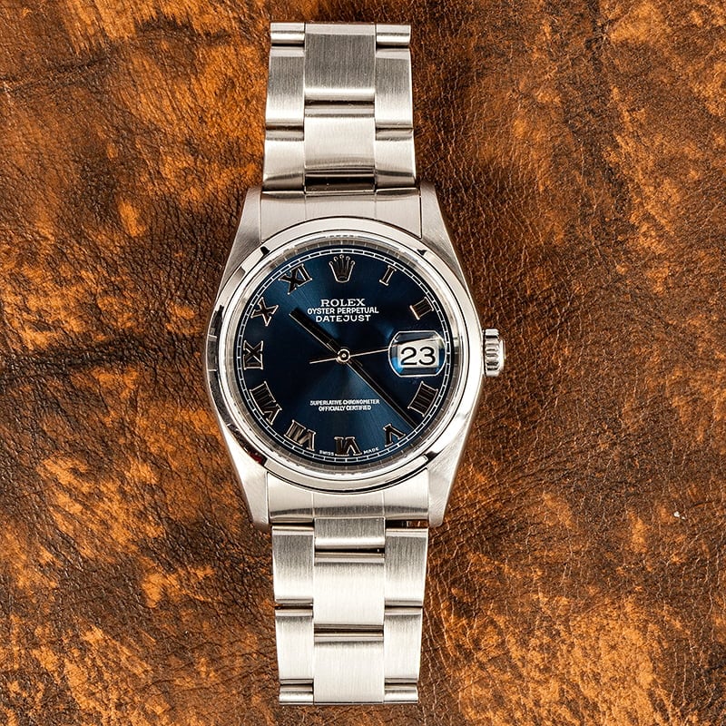 Rolex Datejust 16200 Blue 100% Authentic